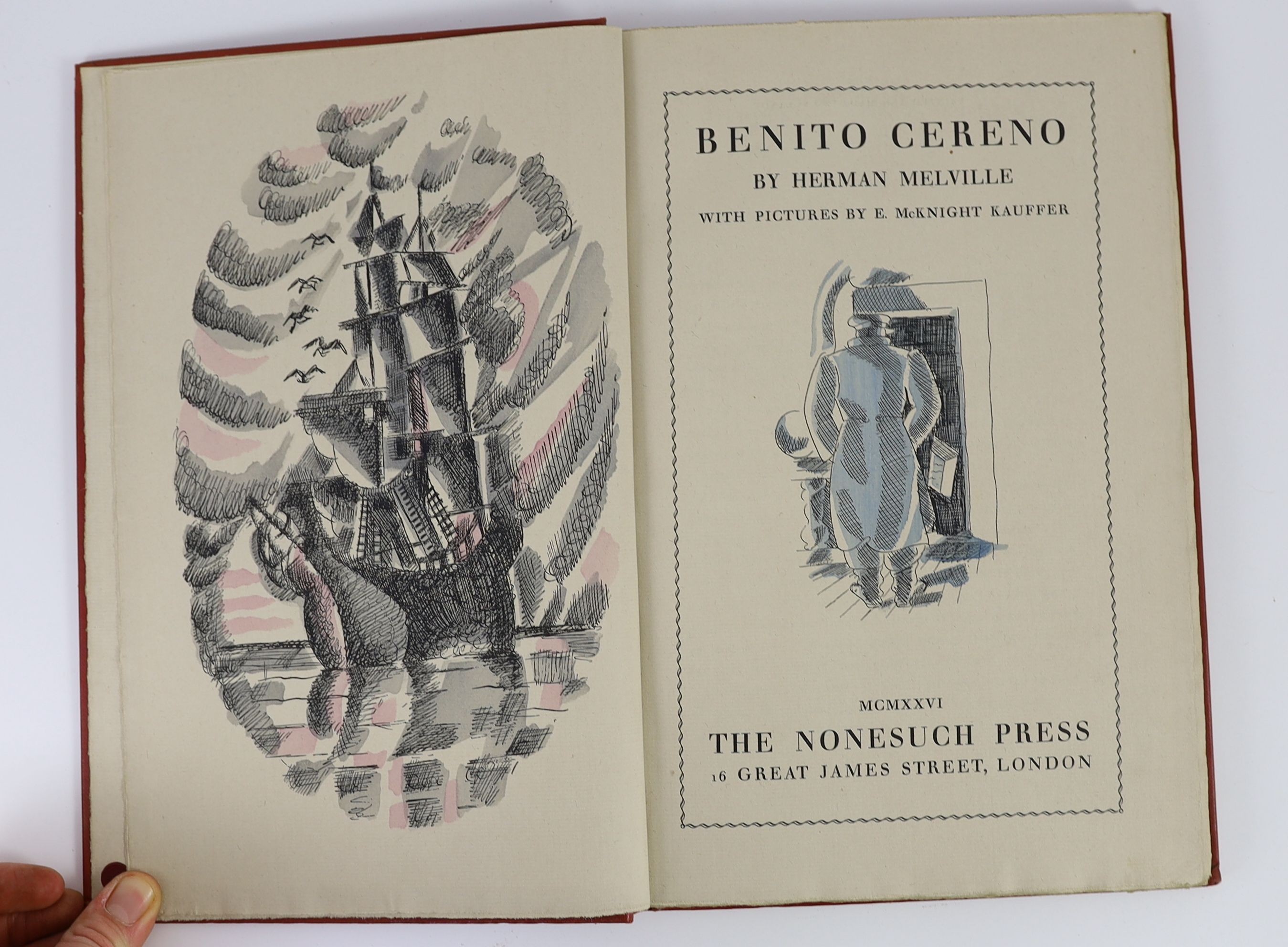 Nonesuch Press - 4 works - Warlock, Peter (editor) - Songs of the Gardens, 4to, cream paper covered boards (warped), title vignette by Stephen Gooden, 1925; The Nonesuch Dickens: Retrospectus and Prospectus, 1937; Marvel